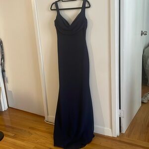 NEW Navy Gown Black Tie Sweetheart Neck size 2 Chiffon